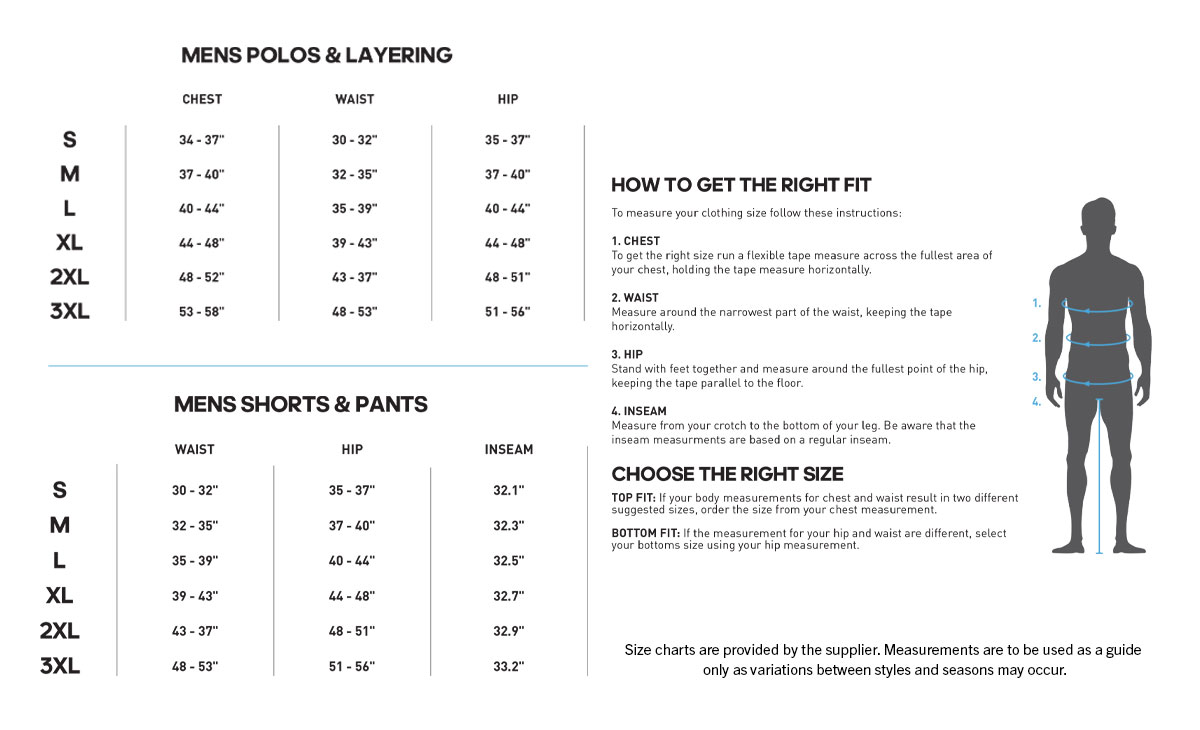 adidas-wind & rain wear-mens size chart